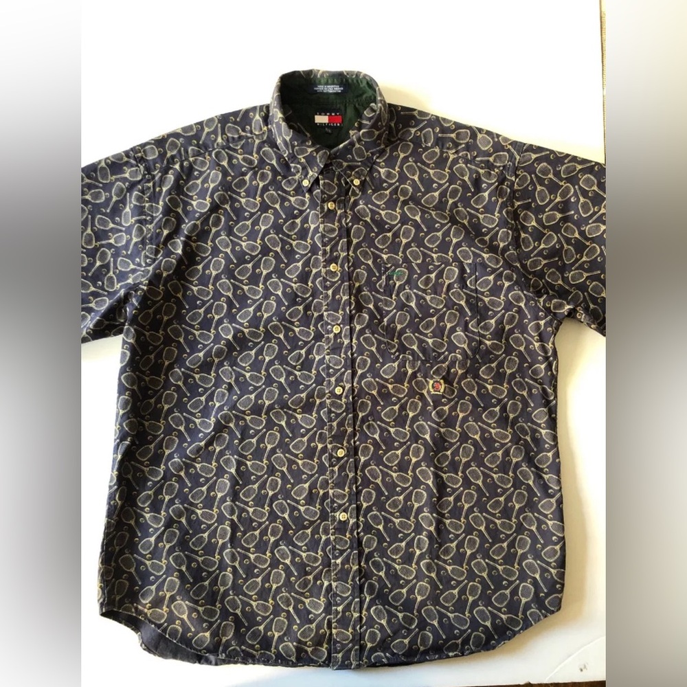 Vintage 1995 Tommy Hilfiger Short Sleeve Button Down Shirt Size XL